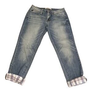KanCan ESTILO Low Rise Destressed Cuffed Capris Jeans Med Wash Women's Size 1/24